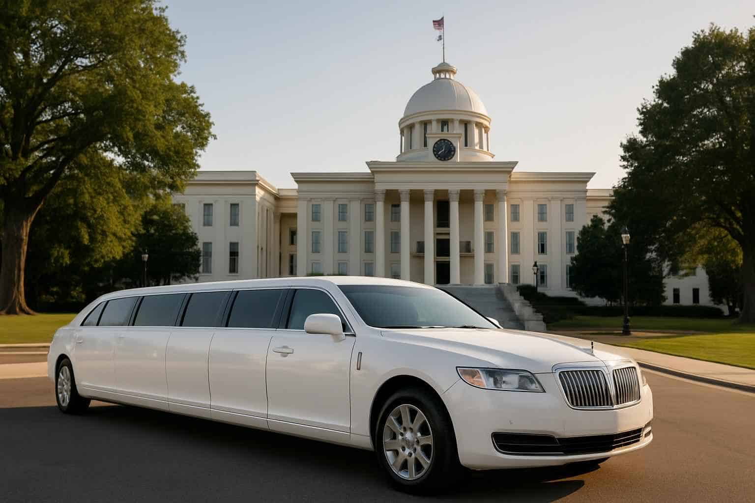 White Limousine Rental Services In Montgomery