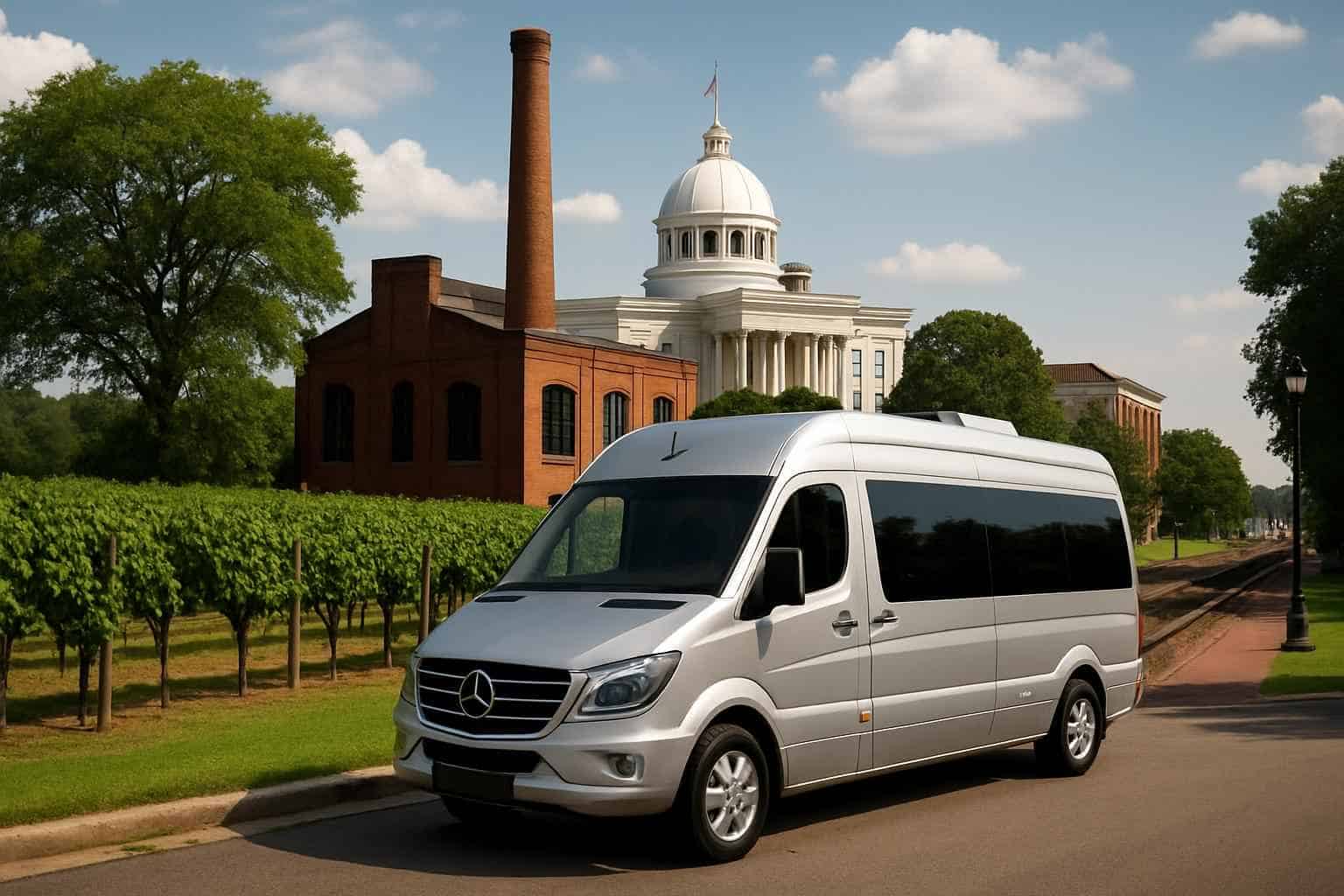 Can you handle multi-stop winery brewery city tours around Montgomery Alabama
