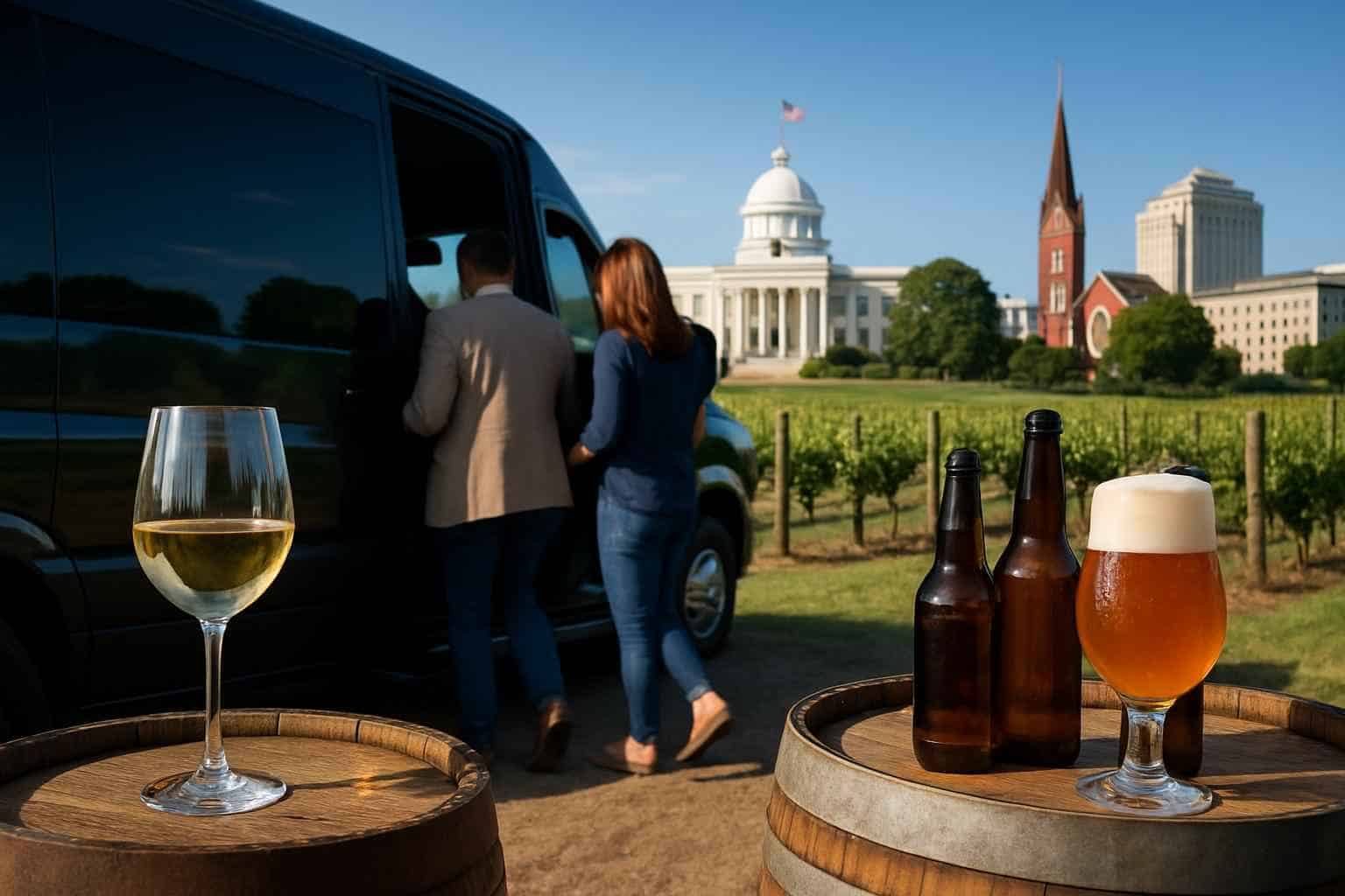 Can you handle multi-stop winery brewery city tours around Montgomery Alabama?