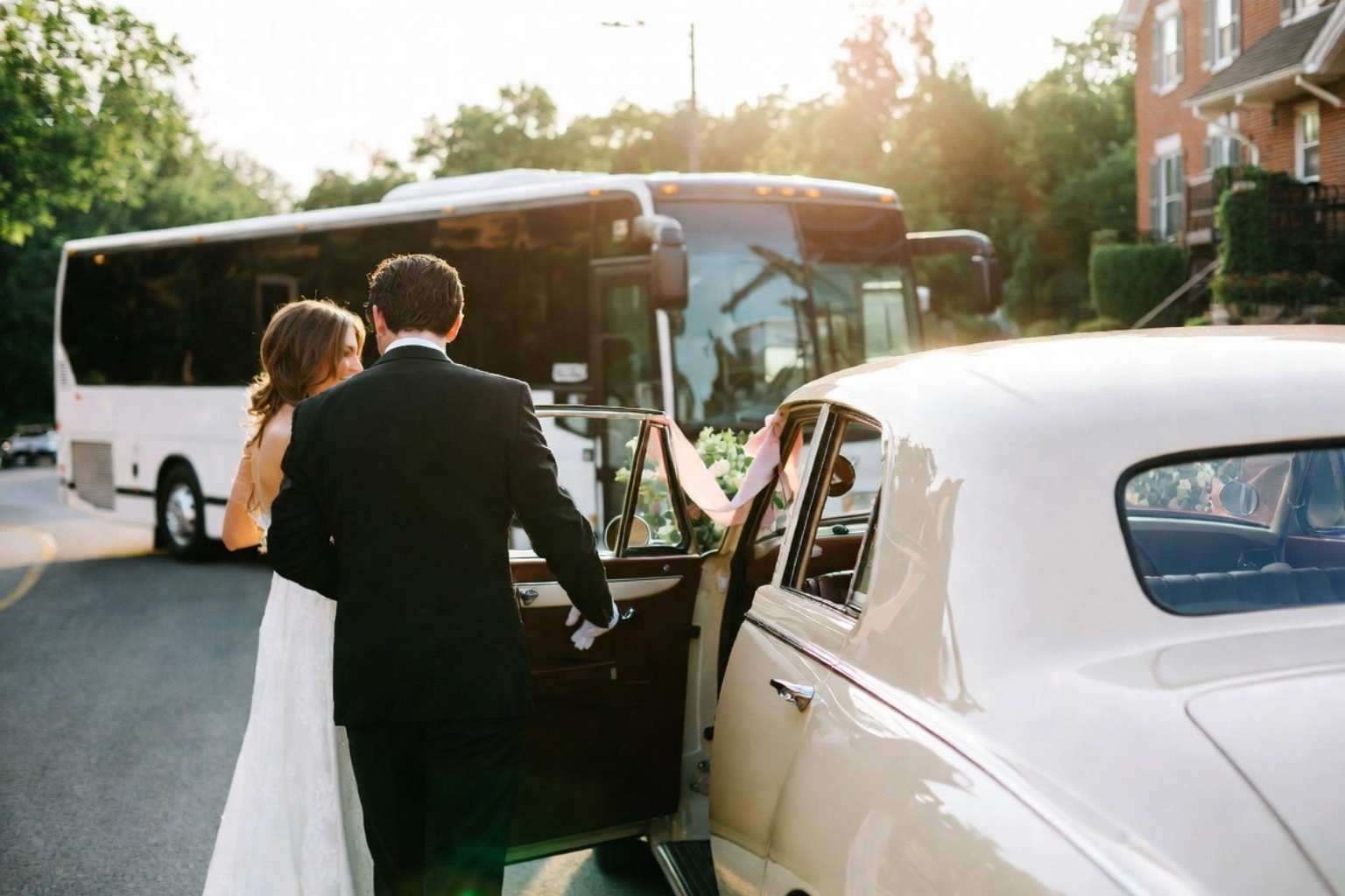 Do you provide wedding day shuttles and a classic vintage getaway car in Birmingham Alabama