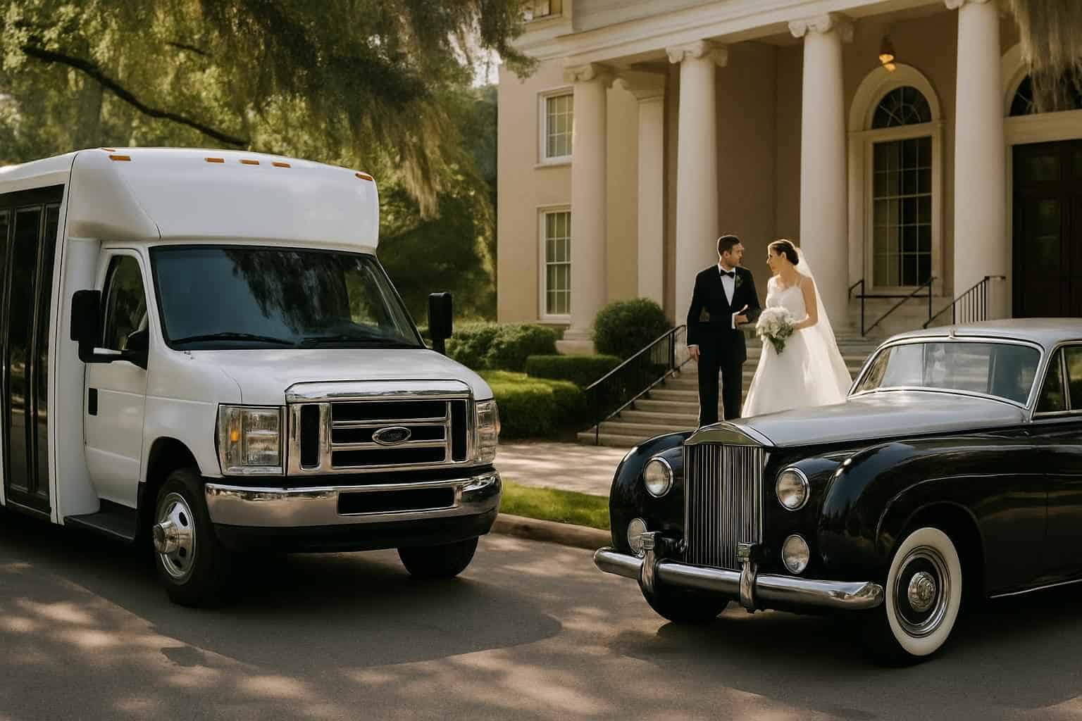 Do you provide wedding day shuttles and a classic vintage getaway car in Birmingham Alabama?