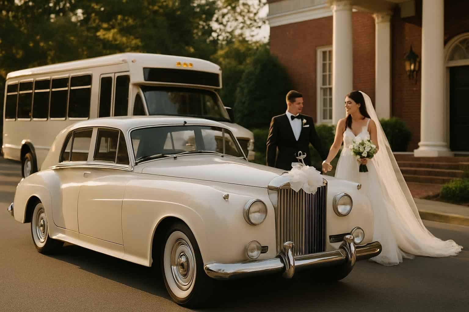 Do you provide wedding day shuttles and a classic vintage getaway car in Birmingham Alabama?