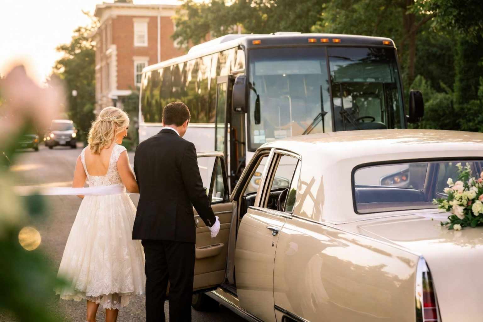 Do you provide wedding day shuttles and a classic vintage getaway car in Birmingham Alabama