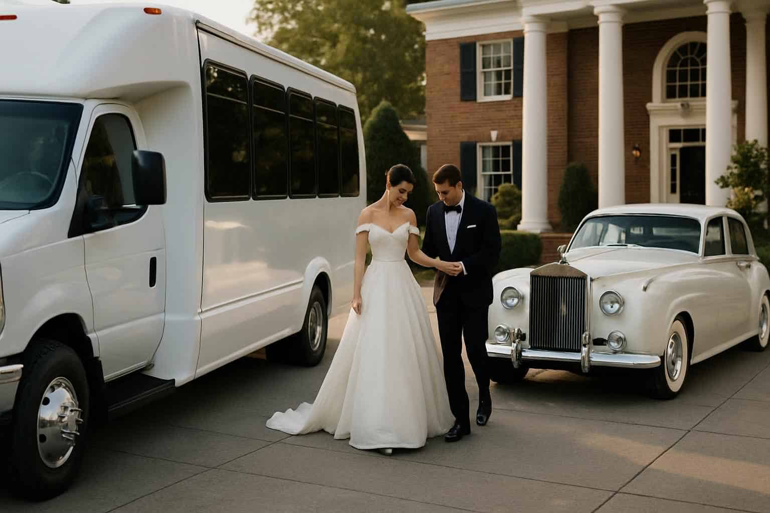 Do you provide wedding day shuttles and a classic vintage getaway car in Huntsville Alabama?