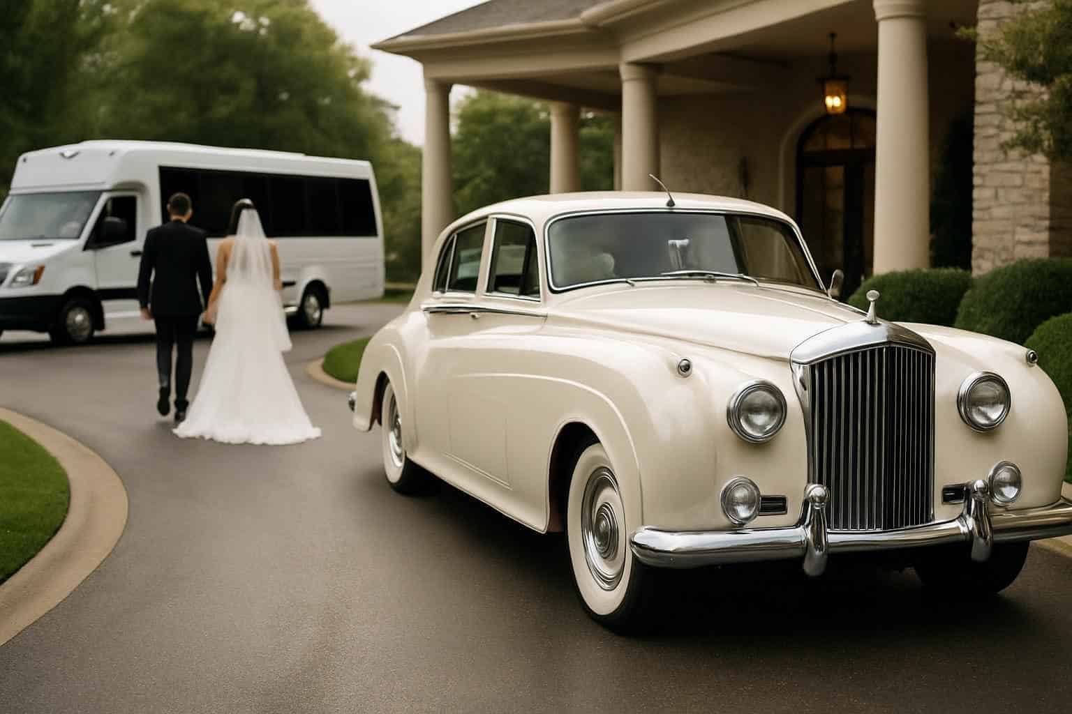 Do you provide wedding day shuttles and a classic vintage getaway car in Huntsville Alabama?