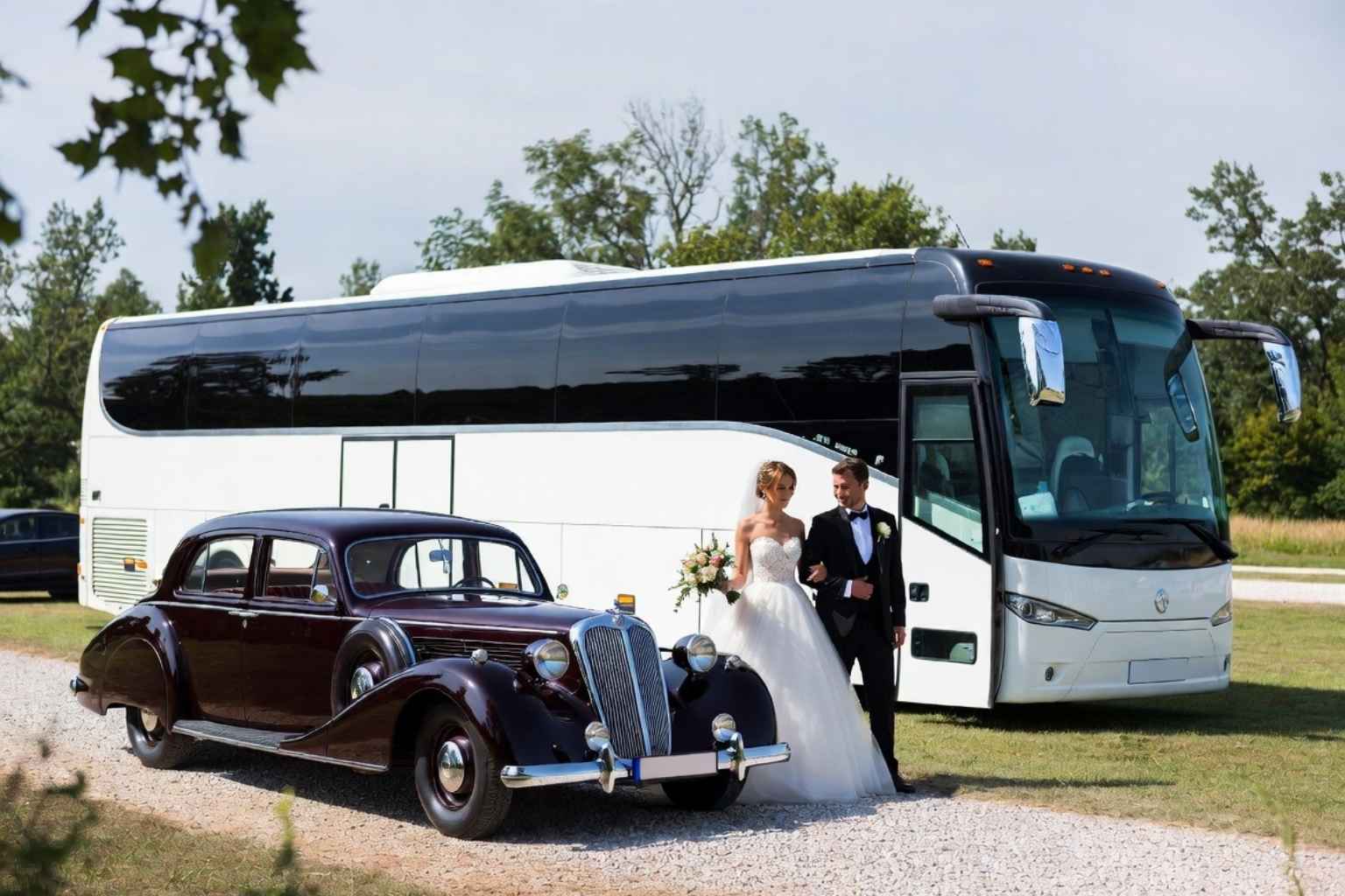 Do you provide wedding day shuttles and a classic vintage getaway car in Huntsville Alabama?