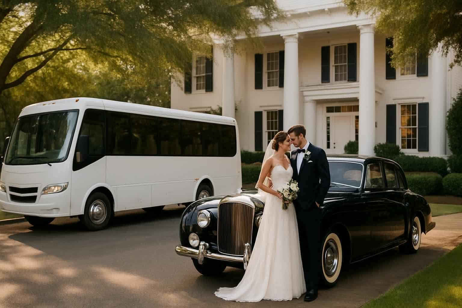 Do you provide wedding day shuttles and a classic vintage getaway car in Huntsville Alabama