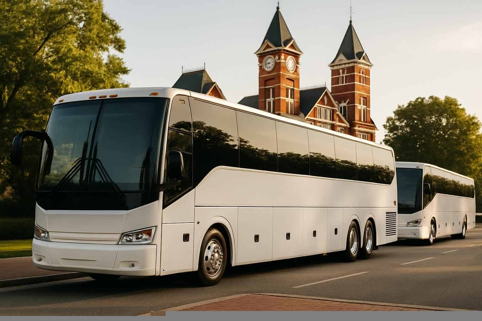 White Limo Buses For Auburn Events
