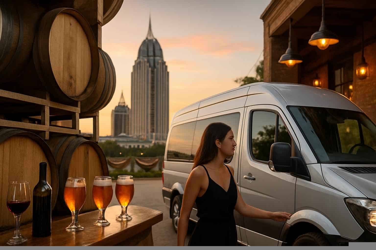 Can you handle multi-stop winery brewery city tours around Mobile Alabama