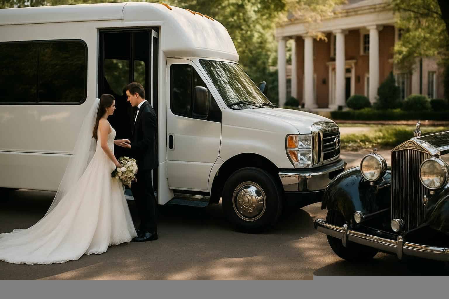 Do you provide wedding day shuttles and a classic vintage getaway car in Decatur Alabama?