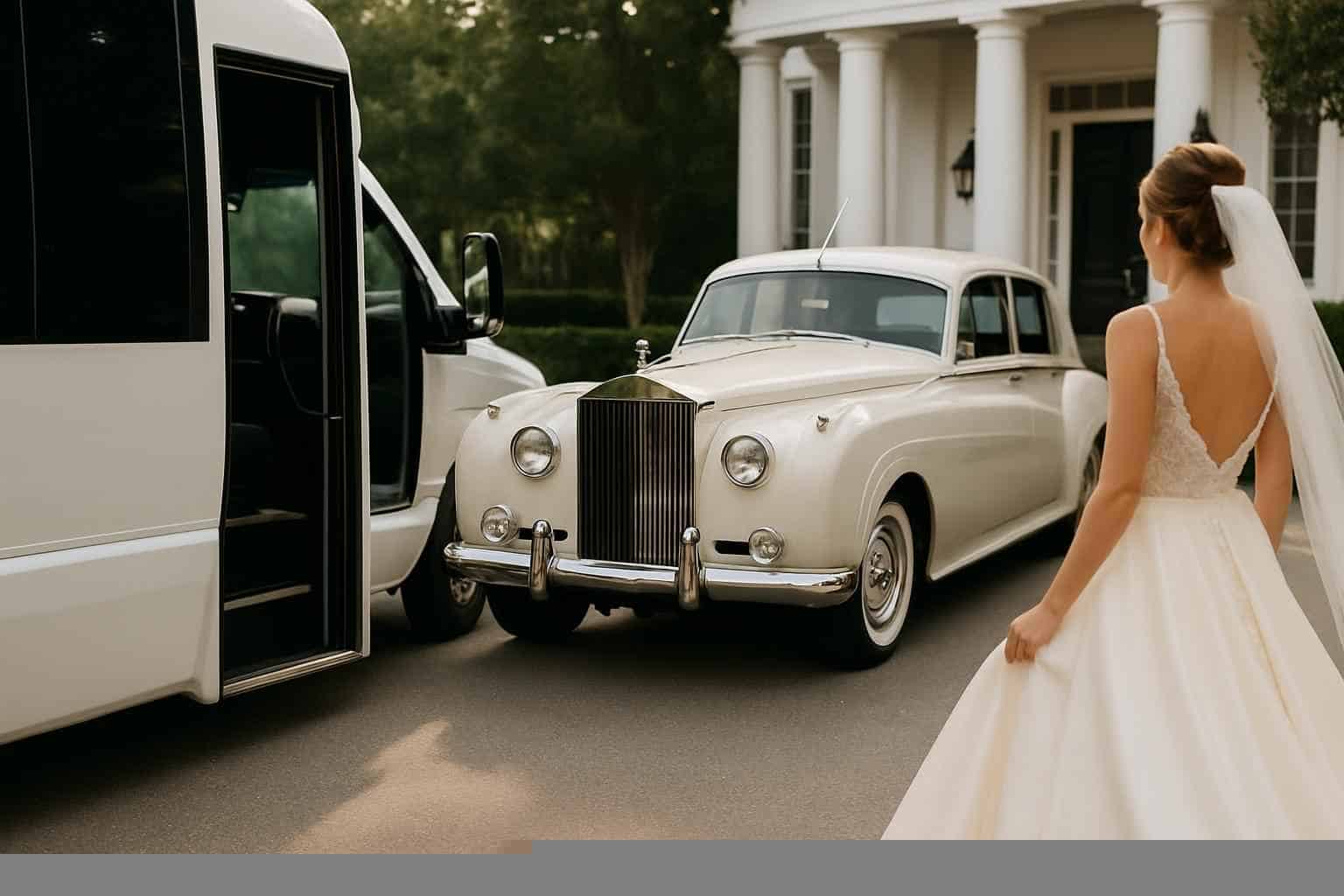 Do you provide wedding day shuttles and a classic vintage getaway car in Dothan Alabama?