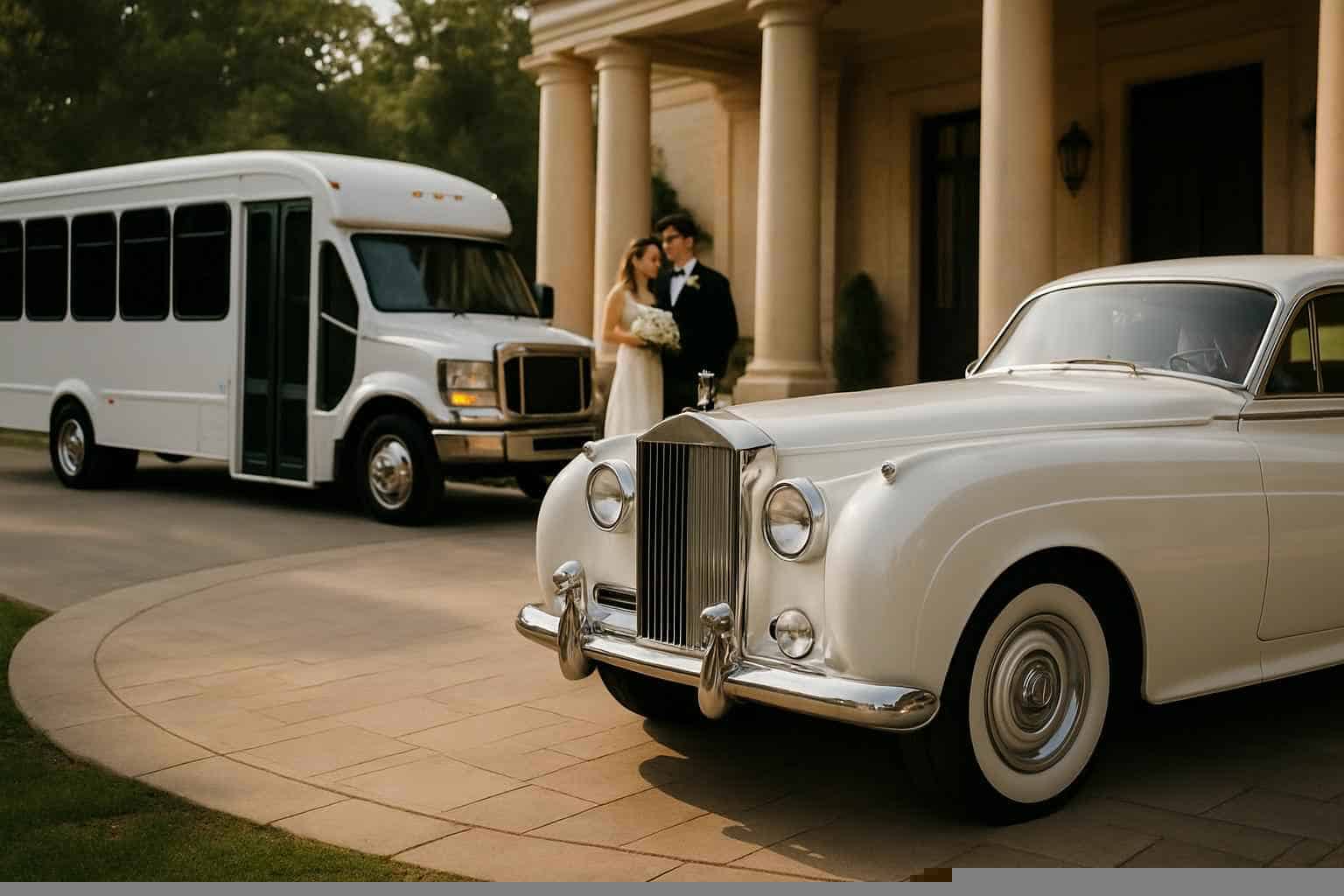 Do you provide wedding day shuttles and a classic vintage getaway car in Hoover Alabama