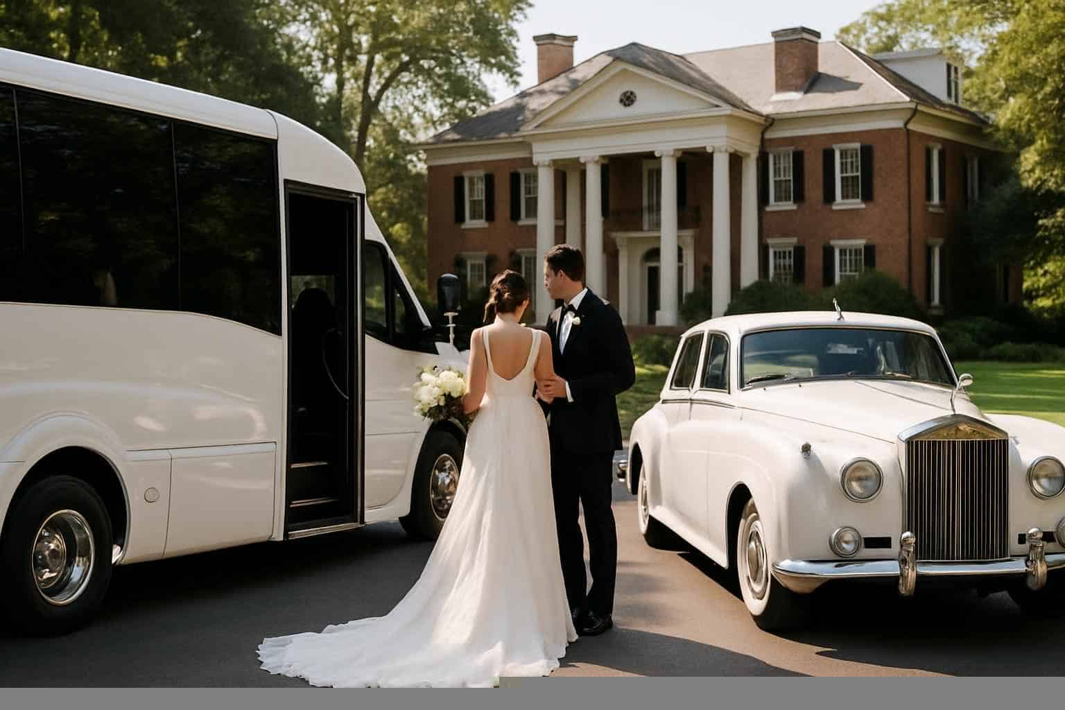 Do you provide wedding day shuttles and a classic vintage getaway car in Tuscaloosa Alabama?