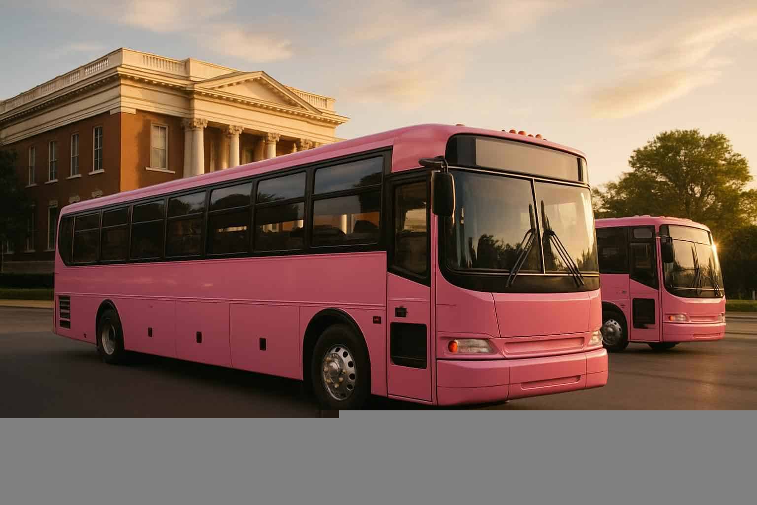 Pink Buses For Birthdays Proms And Parties