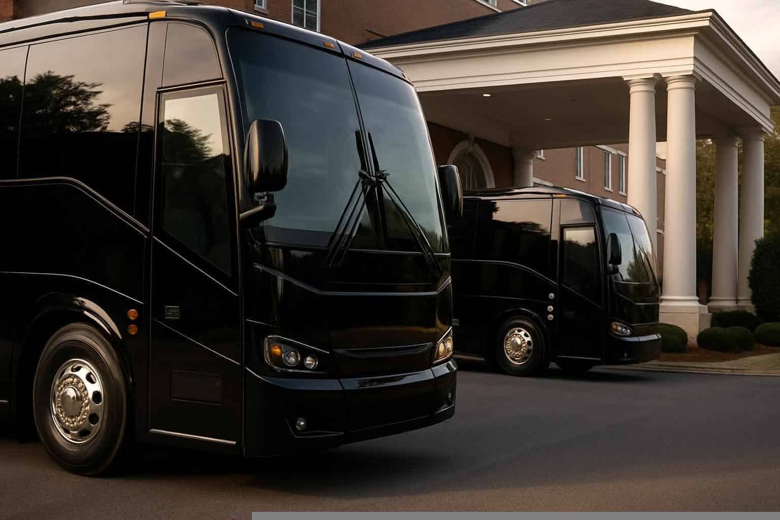 Luxury Black Buses For Hoover Events