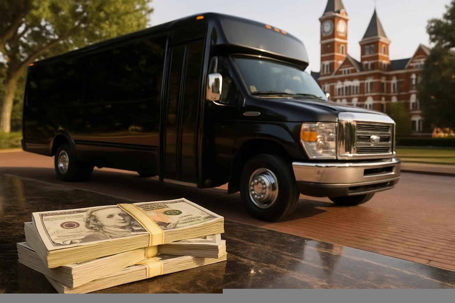 How much does shuttle bus rental cost in Auburn Alabama?
