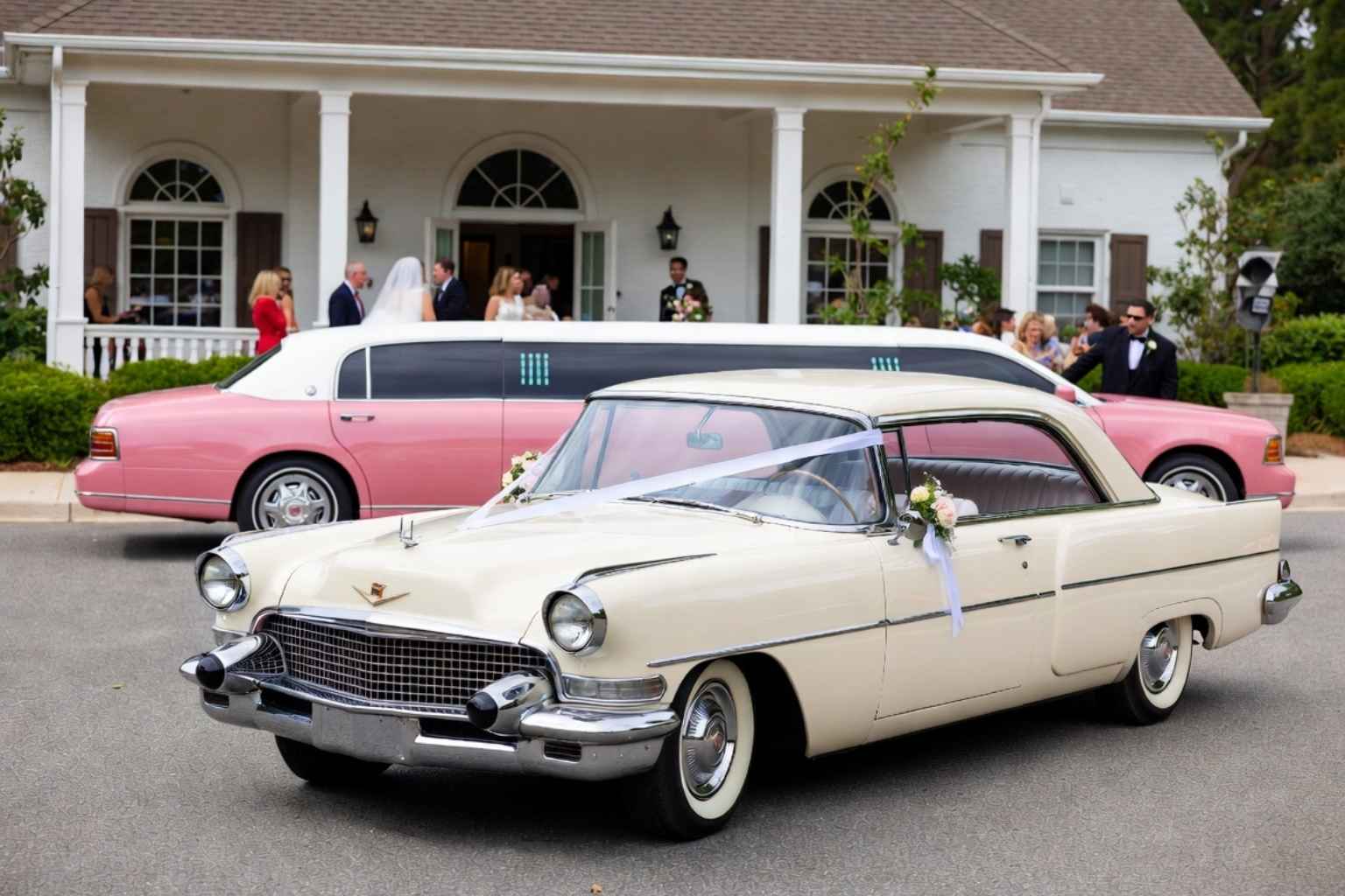 Do you provide wedding day shuttles and a classic vintage getaway car in Madison Alabama?