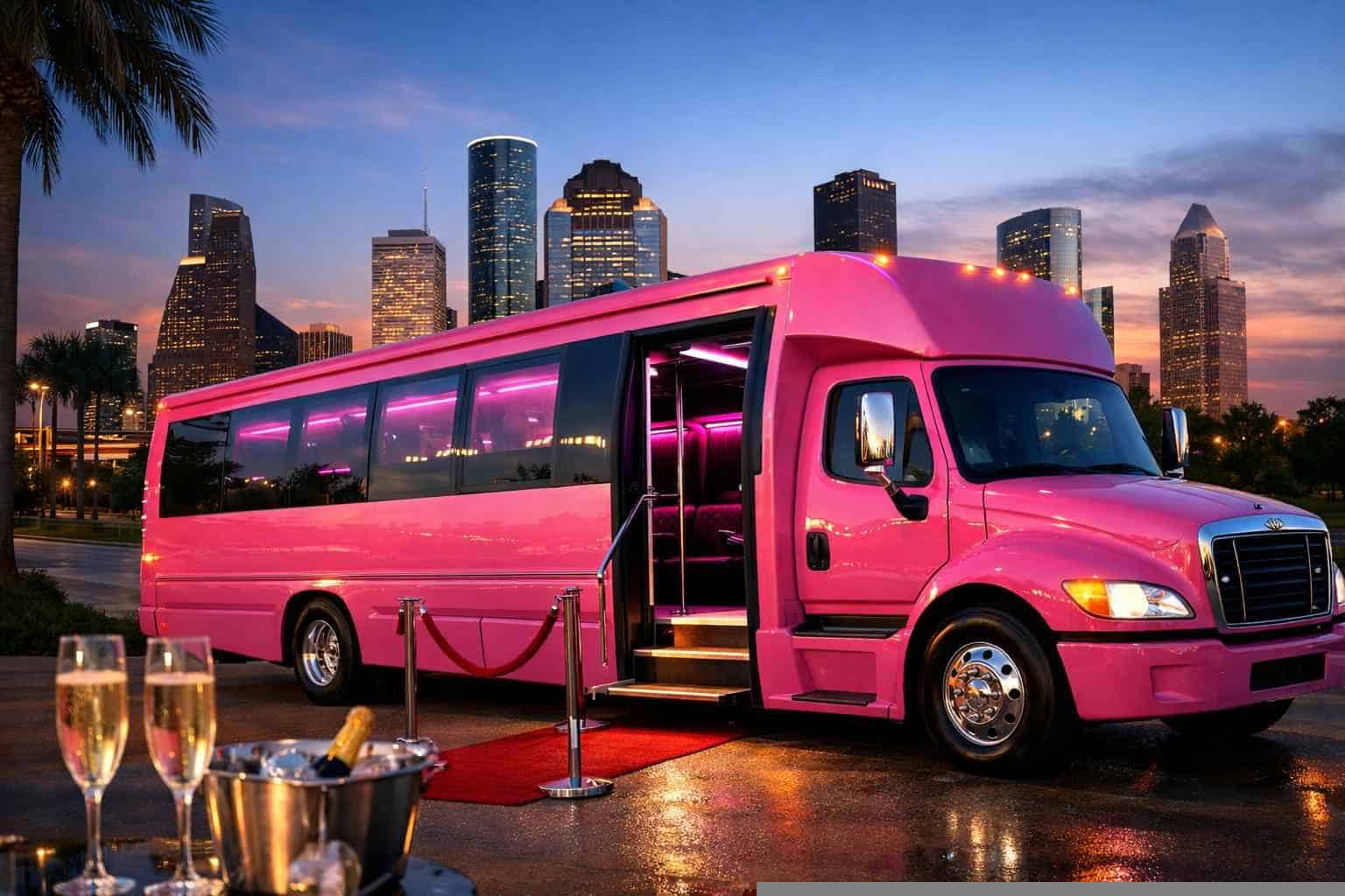 Best Pink Party Bus Company In Houston TX