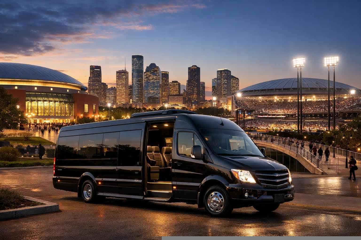 Can I book Houston Texas shuttles for popular venues and stadiums?