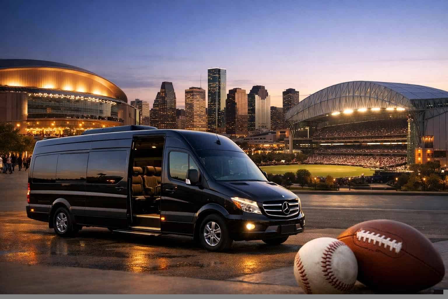 Can I book Houston Texas shuttles for popular venues and stadiums?
