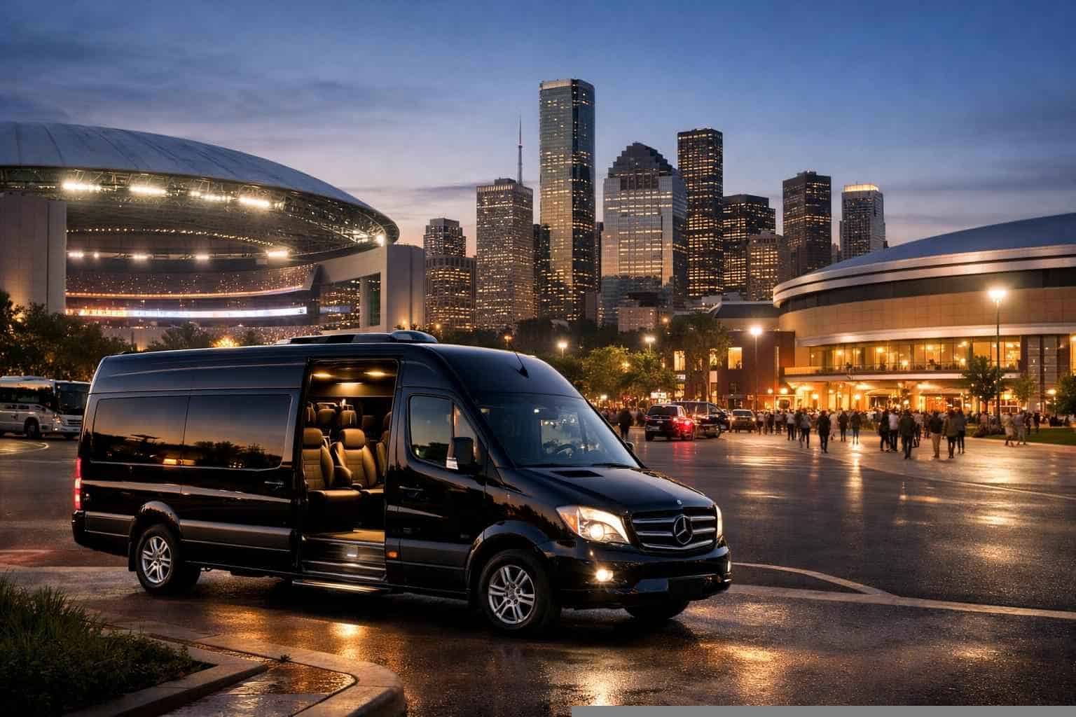 Can I book Houston Texas shuttles for popular venues and stadiums?