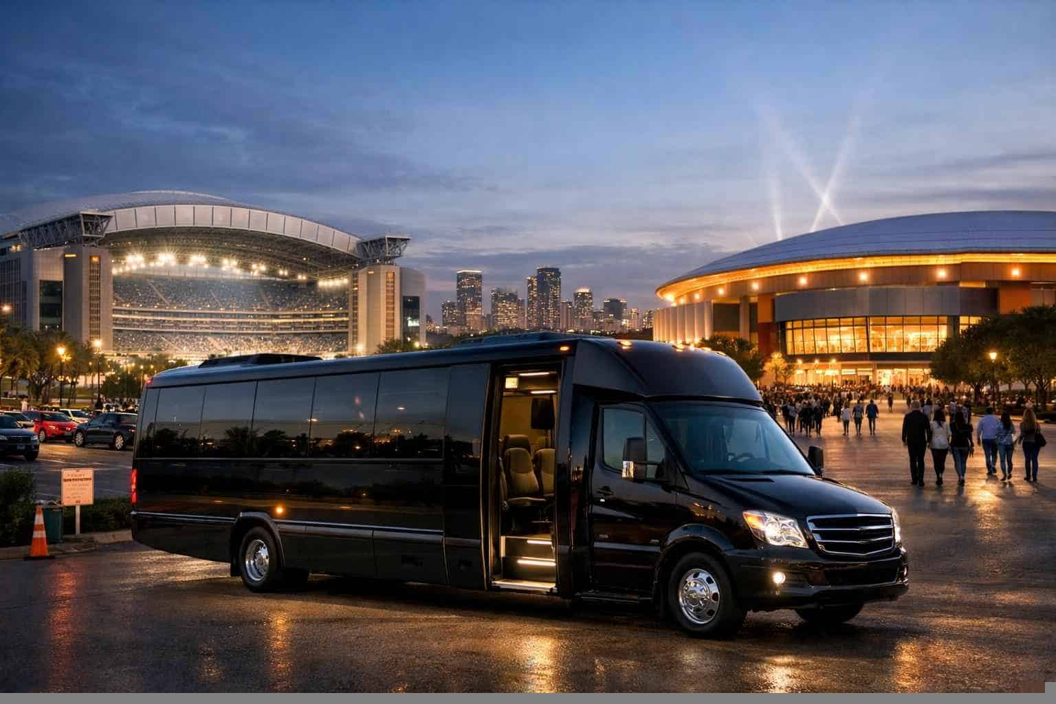 Can I book Houston Texas shuttles for popular venues and stadiums?