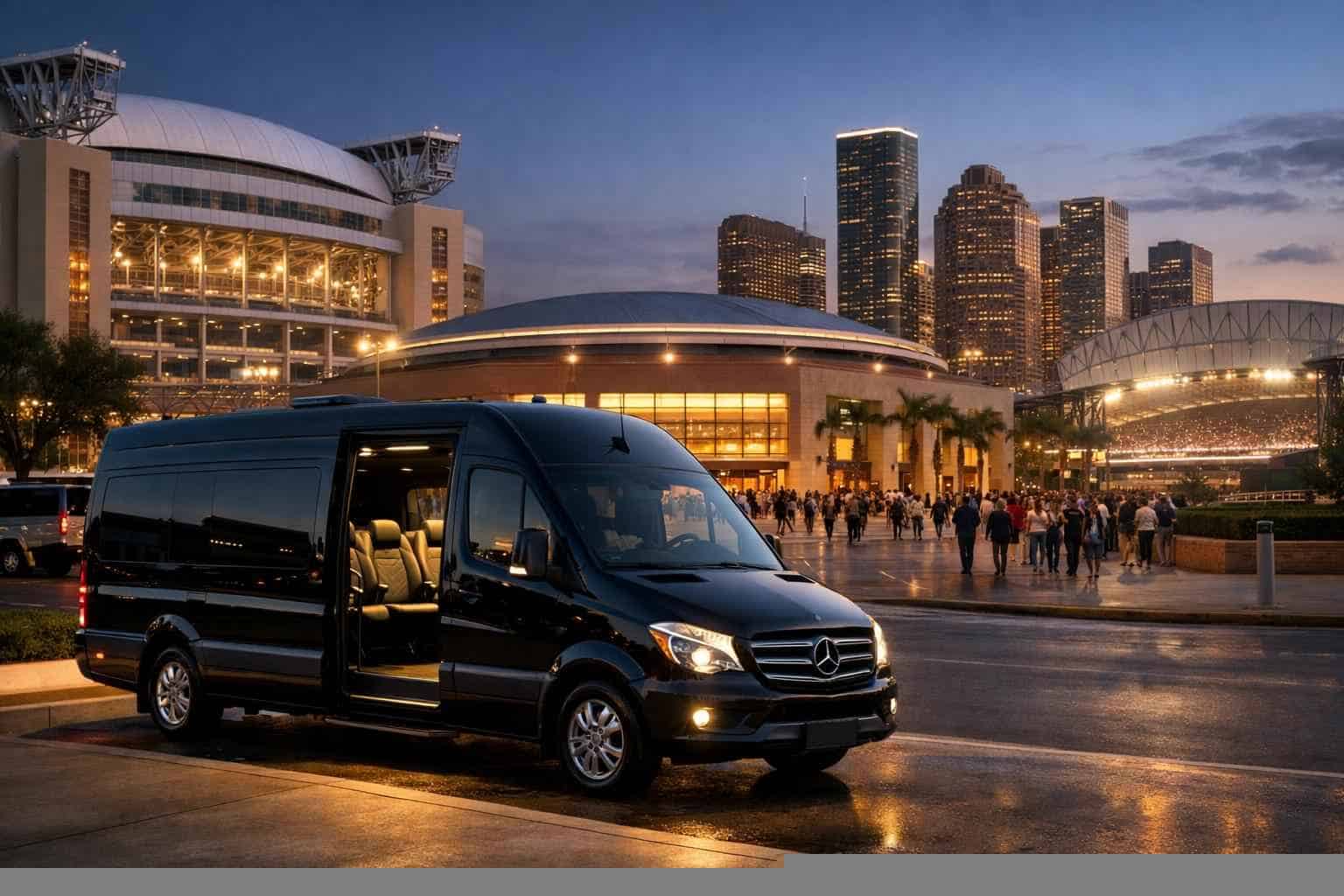 Can I book Houston Texas shuttles for popular venues and stadiums?