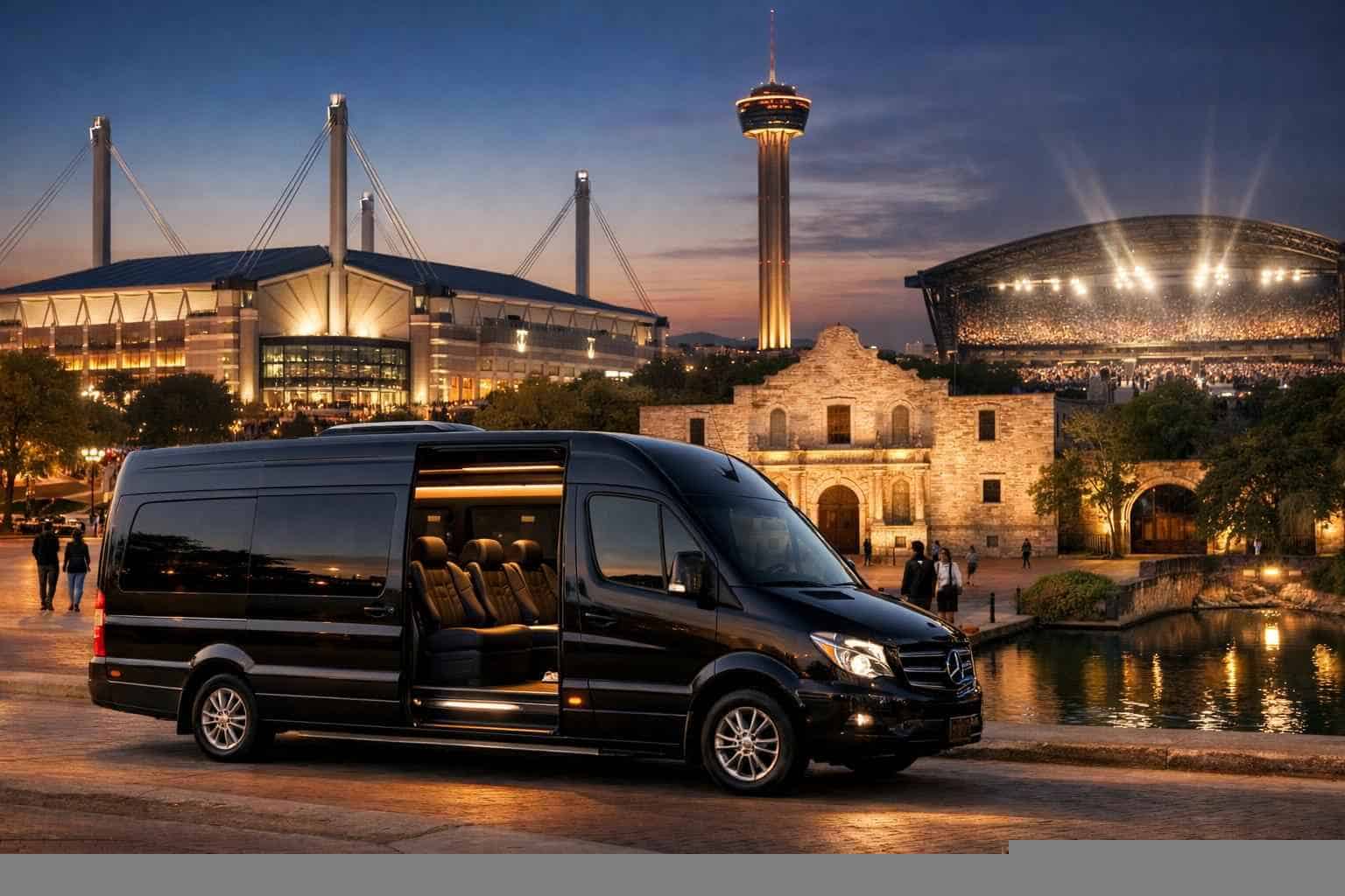 Can I book San Antonio Texas shuttles for popular venues and stadiums