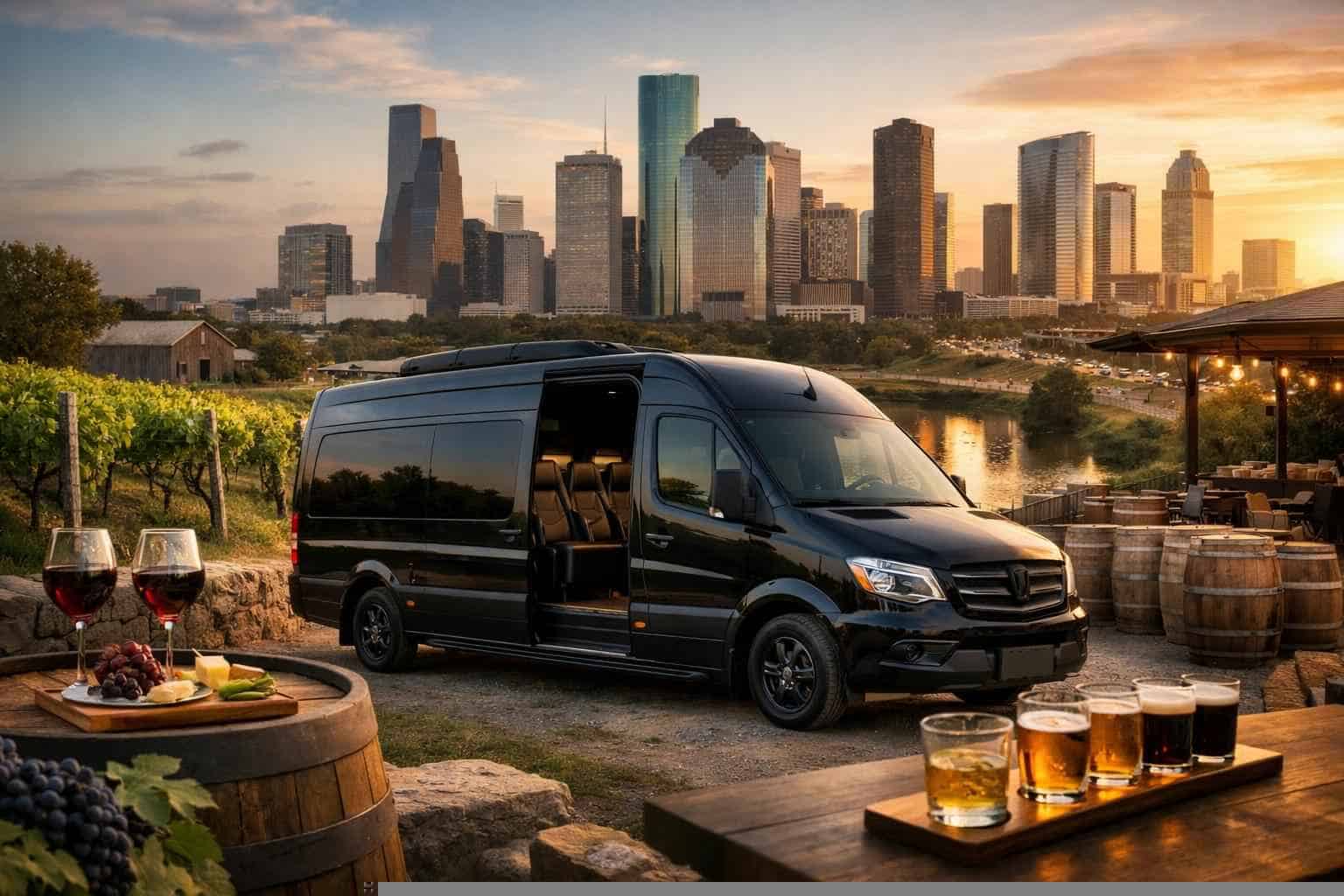 Can you handle multi-stop winery brewery city tours around Houston Texas?