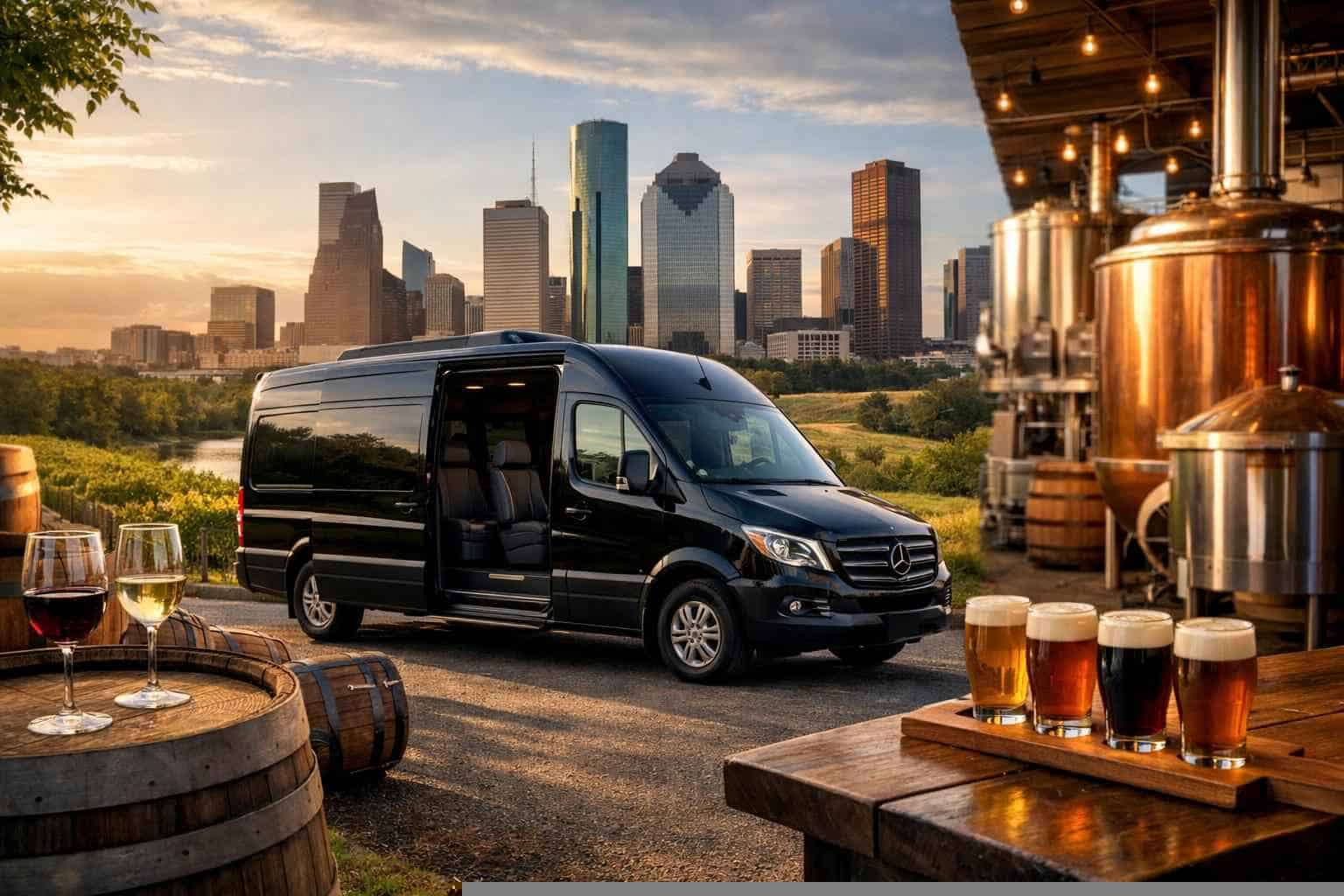 Can you handle multi-stop winery brewery city tours around Houston Texas?
