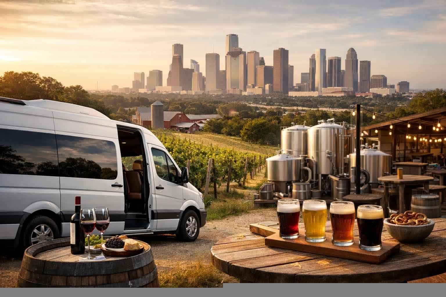Can you handle multi stop winery brewery city tours around Houston Texas?