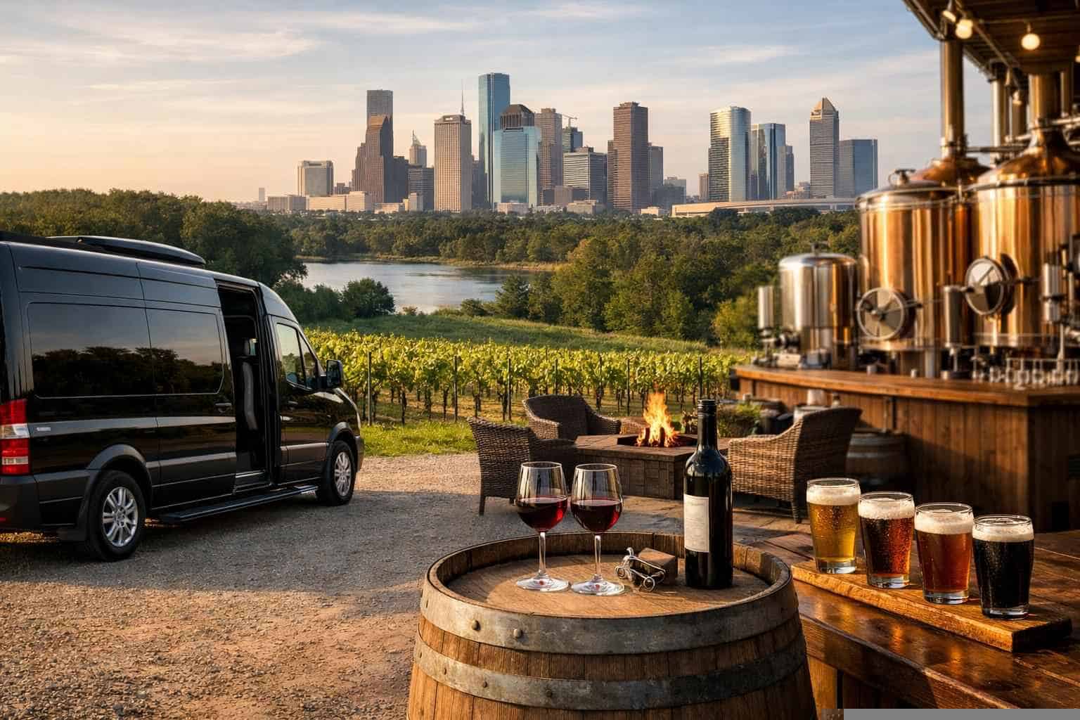 Can you handle multi-stop winery brewery city tours around Houston Texas?