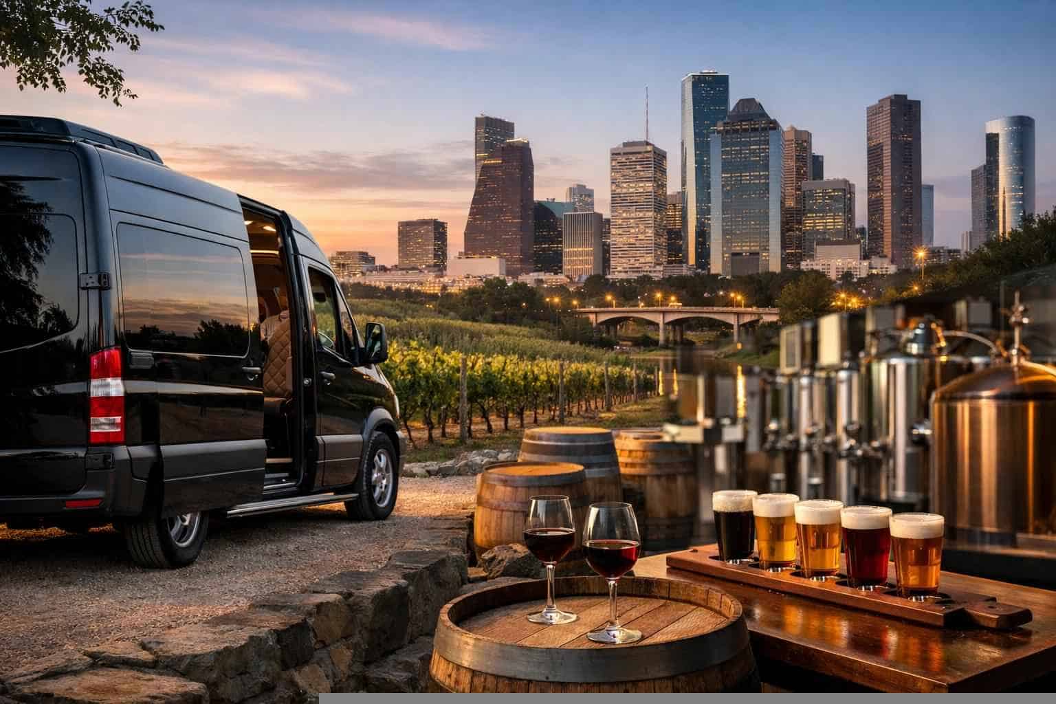 Can you handle multi-stop winery brewery city tours around Houston Texas?