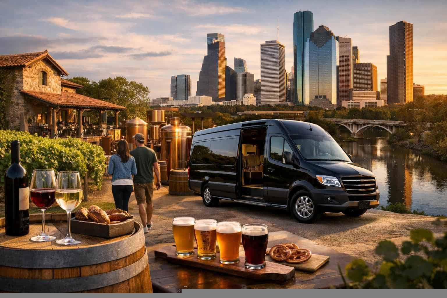 Can you handle multi-stop winery brewery city tours around Houston Texas?