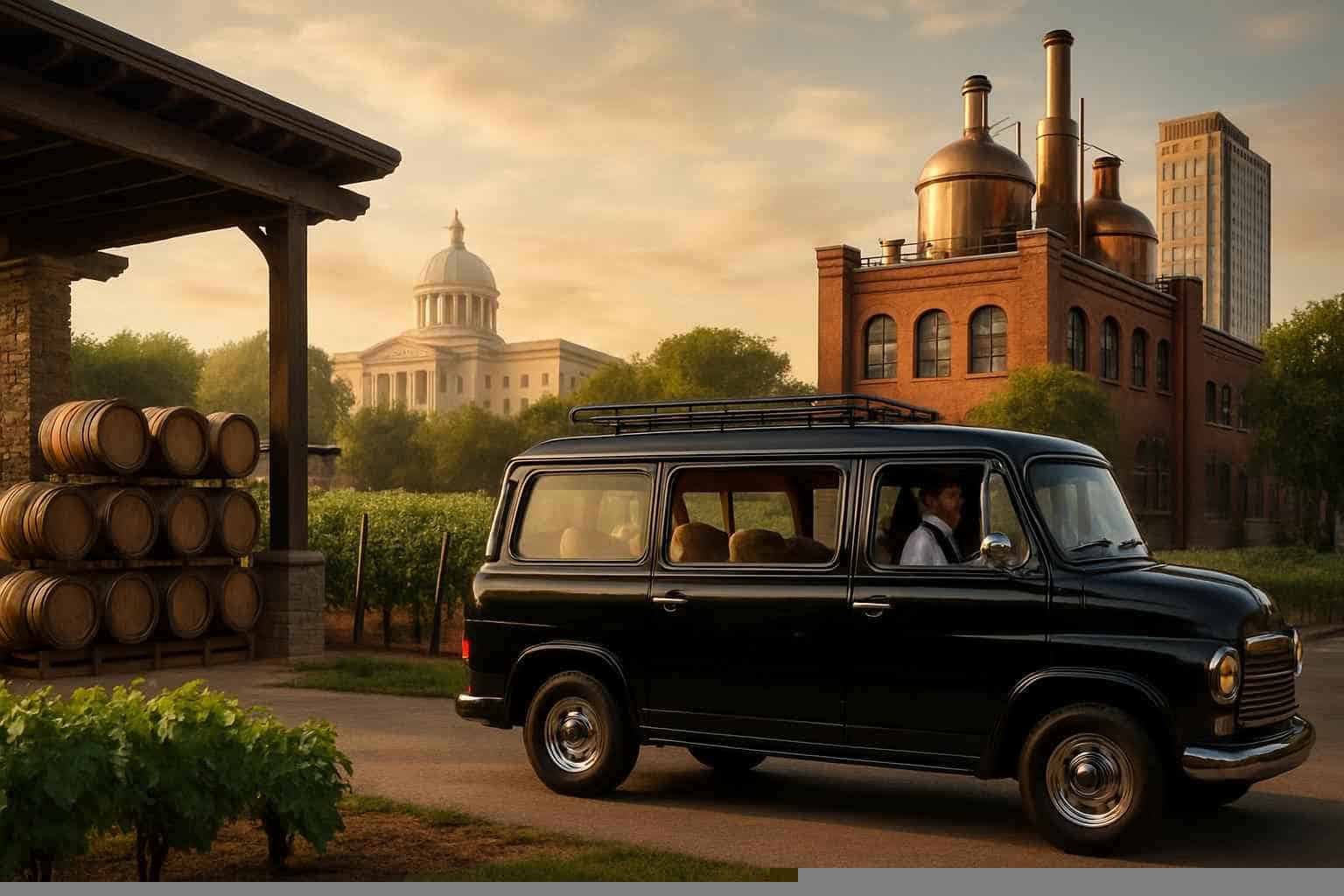 Can you handle multi-stop winery brewery city tours around Madison Alabama?