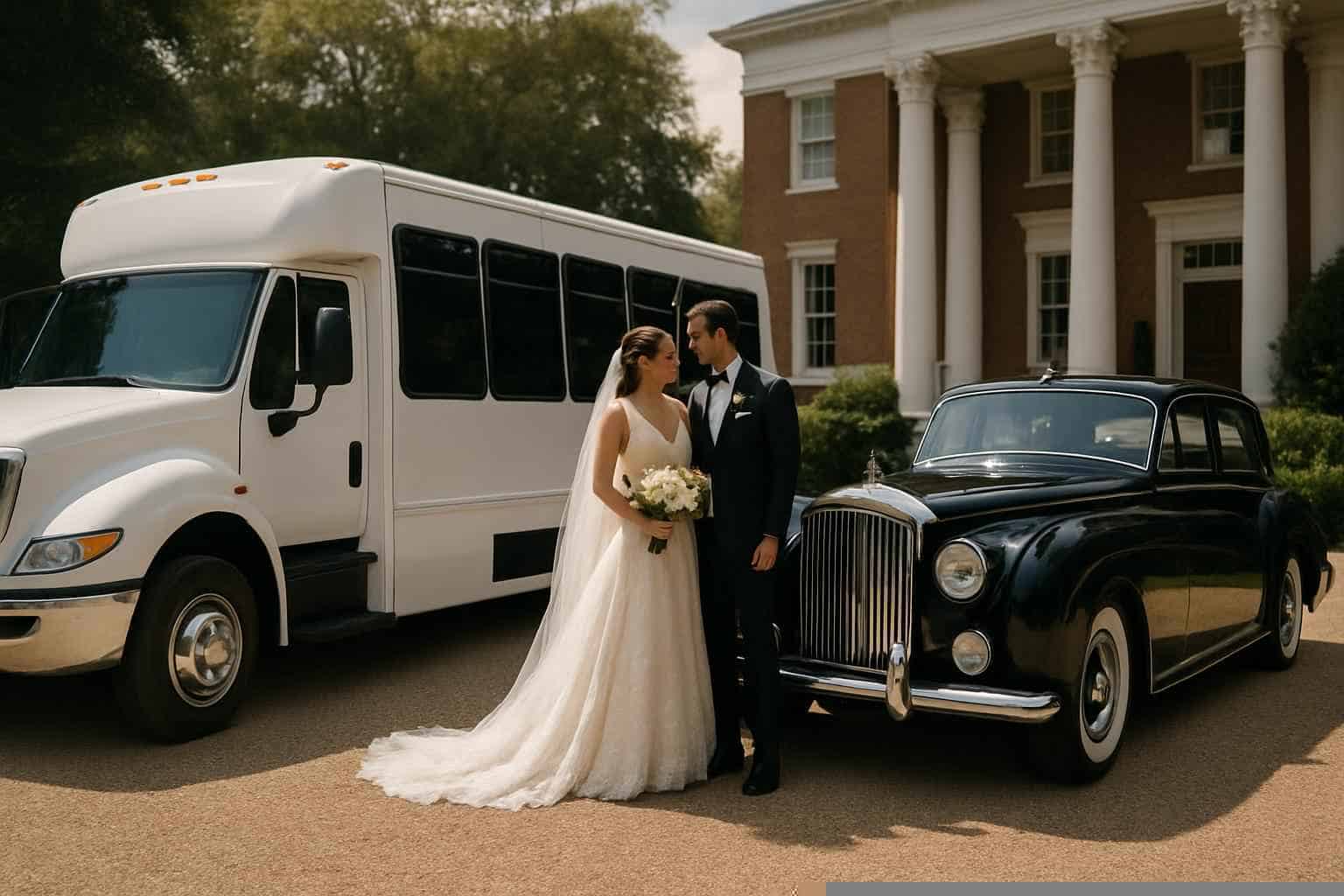 Do you provide wedding day shuttles and a classic vintage getaway car in Decatur Alabama?