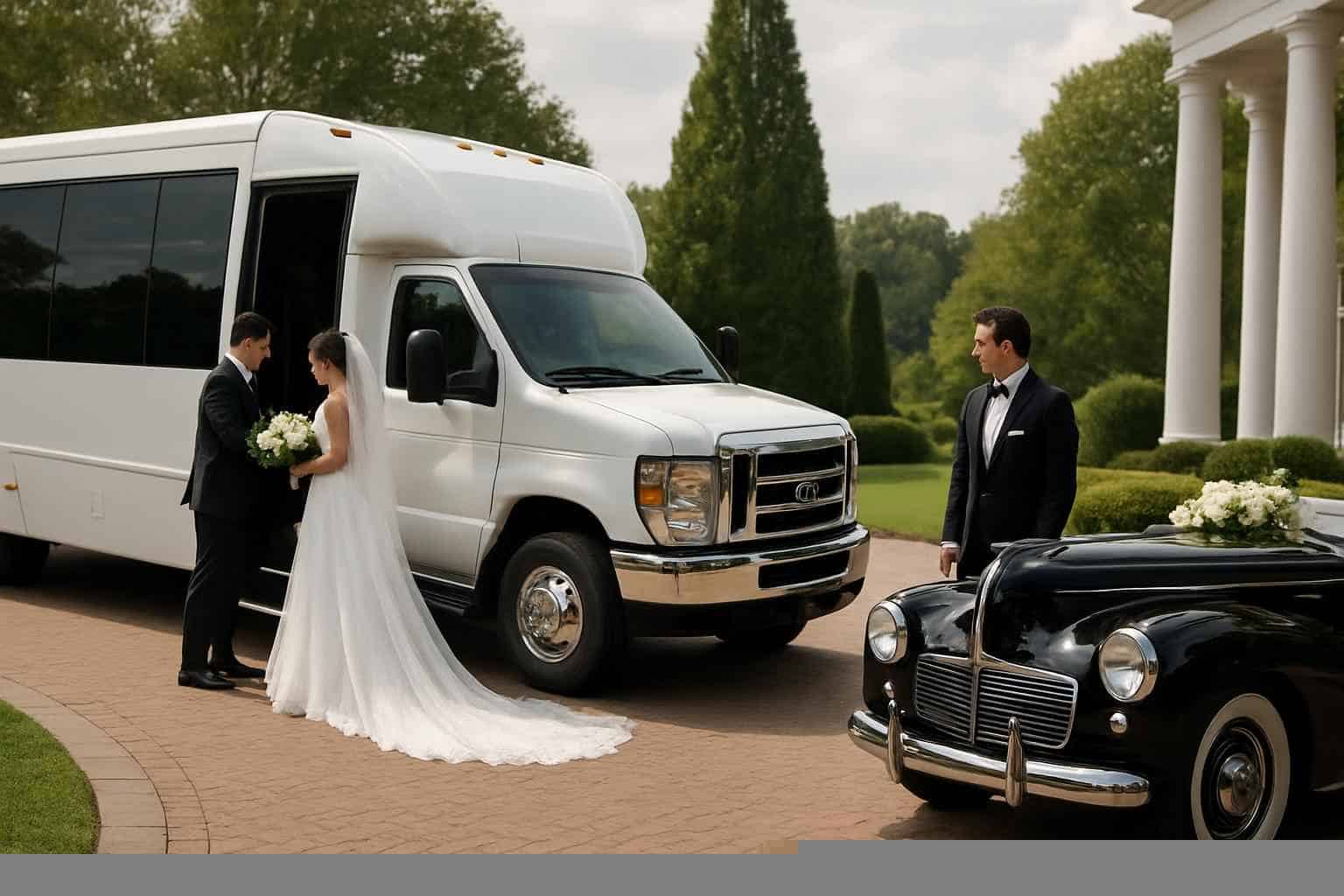 Do you provide wedding day shuttles and a classic vintage getaway car in Gadsden Alabama?
