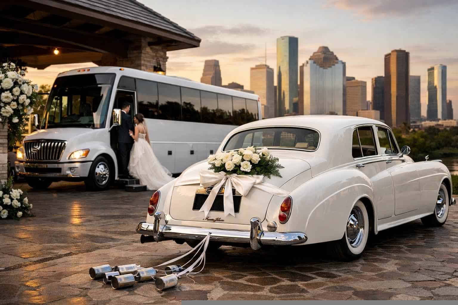 Do You Provide Wedding Day Shuttles And A Classic Vintage Getaway Car In Houston Texas