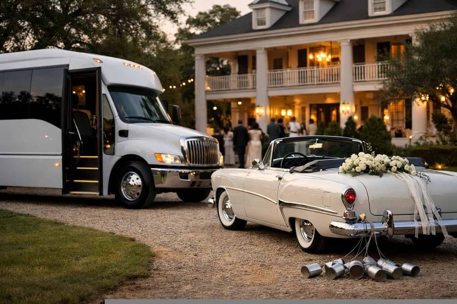 Do You Provide Wedding Day Shuttles And A Classic Vintage Getaway Car In Houston Texas