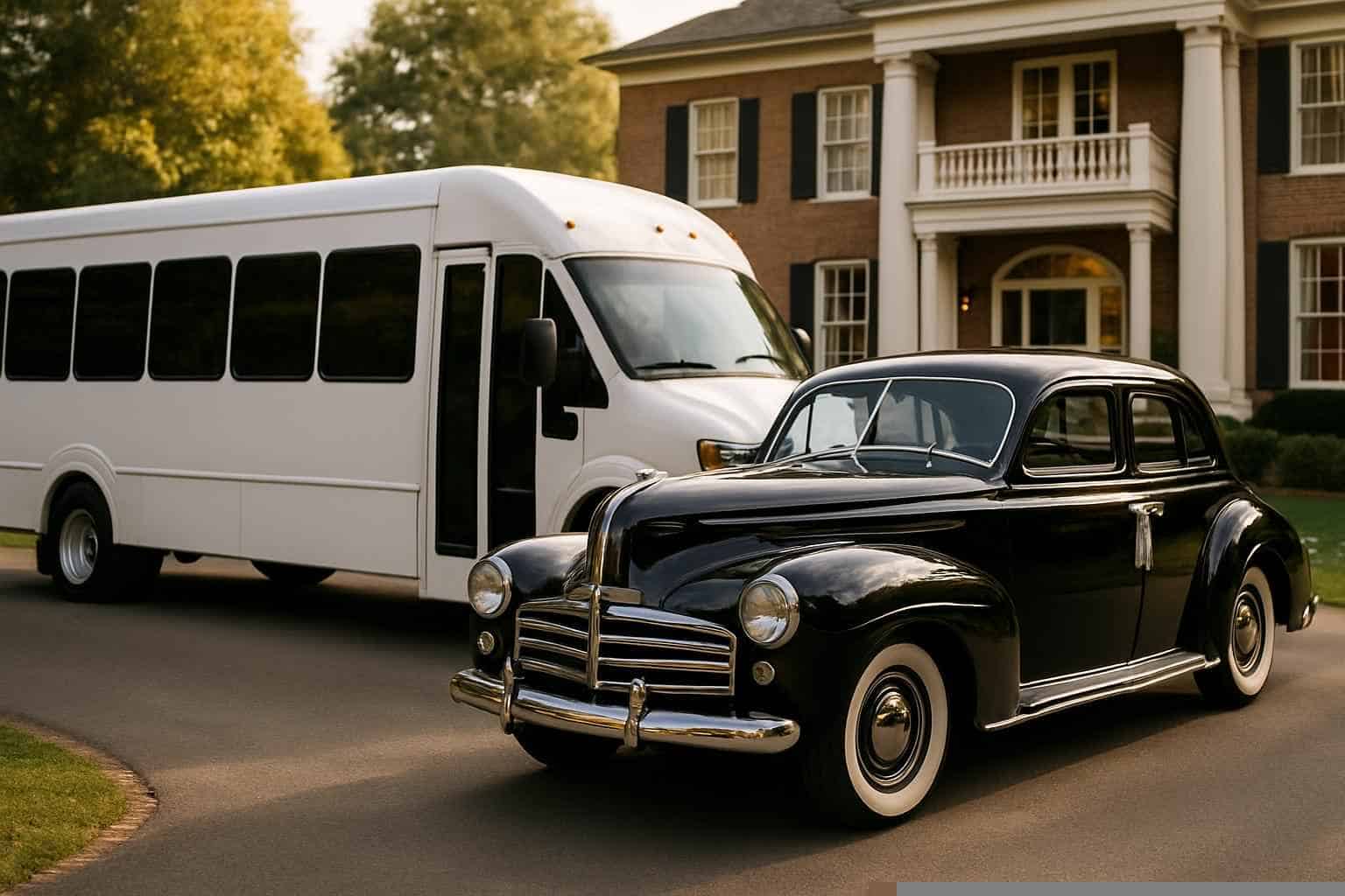 Do you provide wedding day shuttles and a classic vintage getaway car in Phenix City Alabama