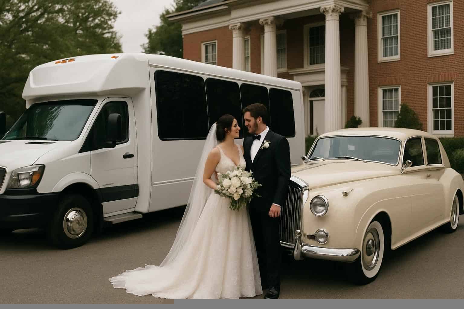 Do you provide wedding day shuttles and a classic vintage getaway car in Prattville Alabama?