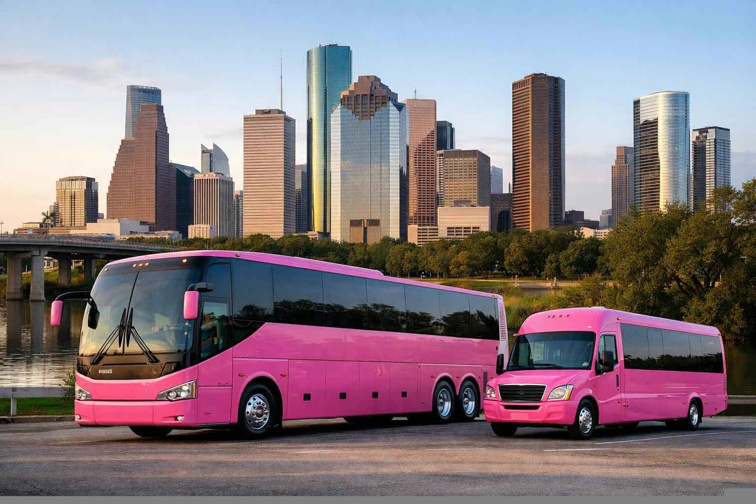Houston Pink Buses For Groups