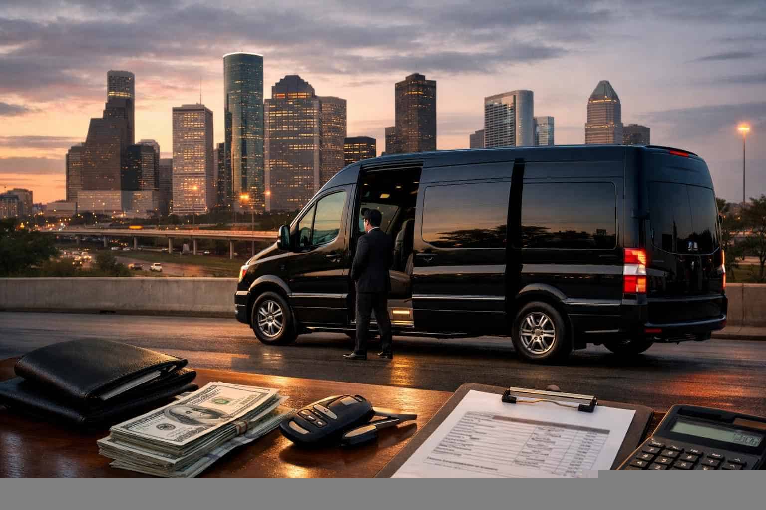 How much does passenger van with driver cost in Houston Texas?