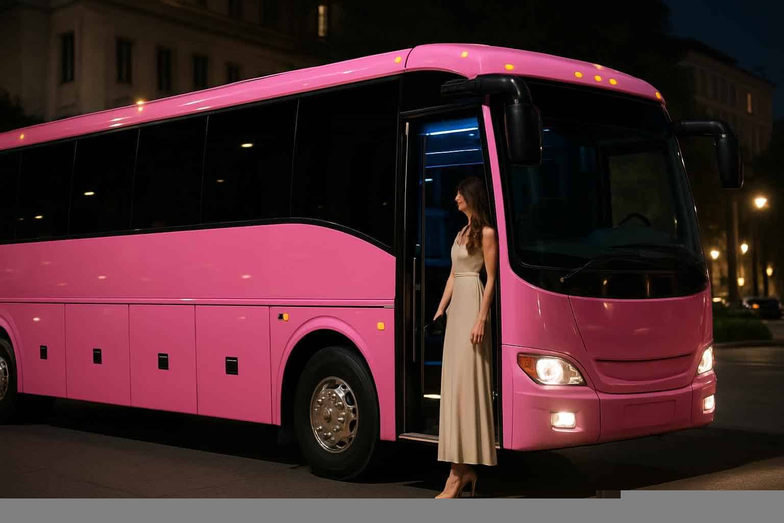 Pink Party Bus Services For Birthdays And Proms