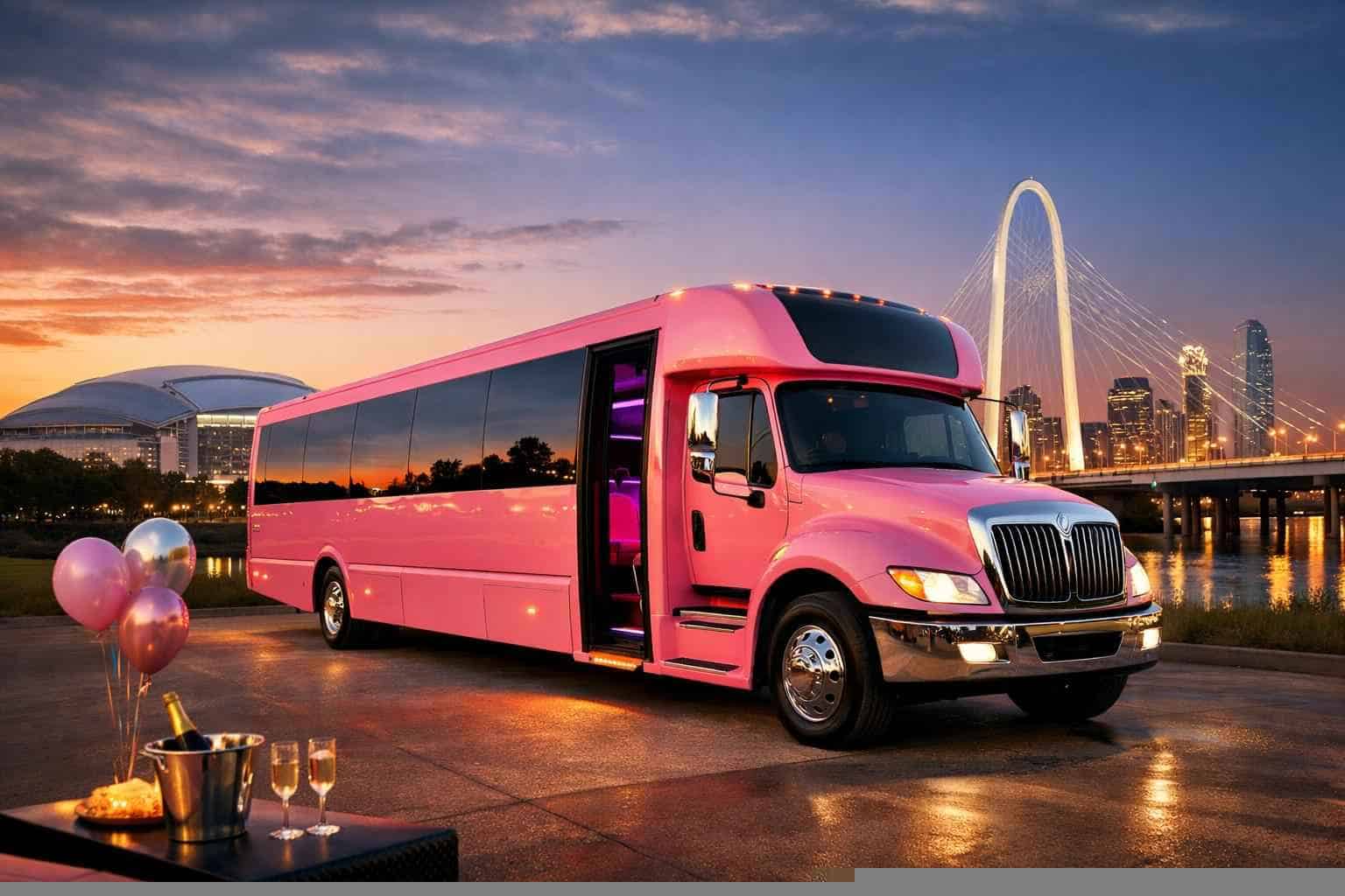 Top Pink Party Bus Company In Arlington TX