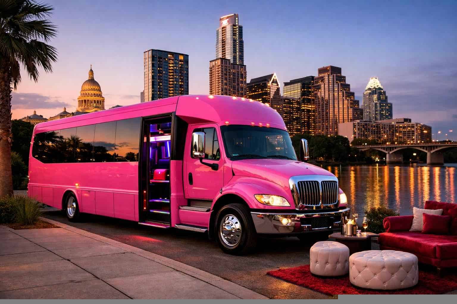 Best Pink Party Bus Company In Austin Texas