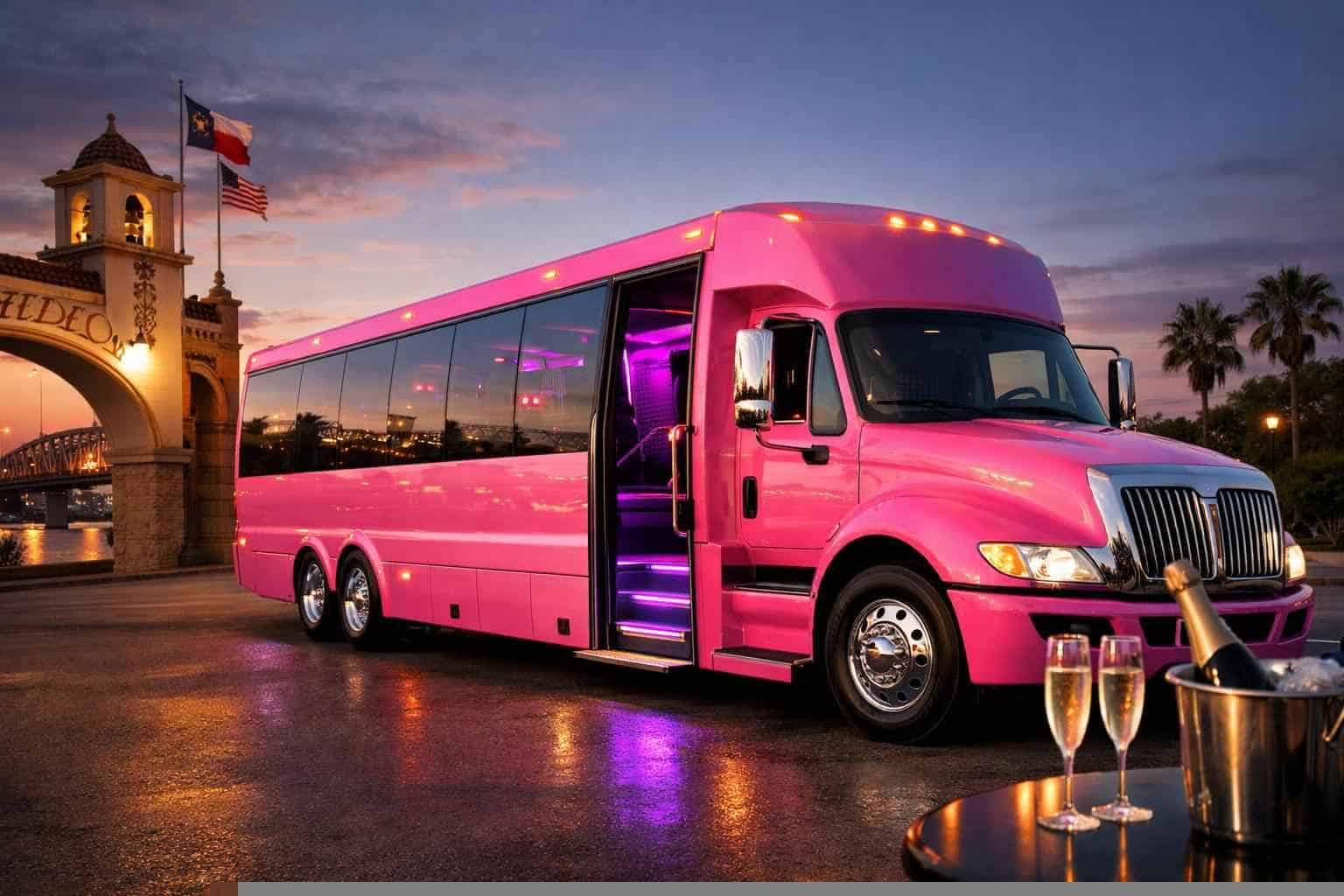 Best Pink Party Bus Company In Laredo TX