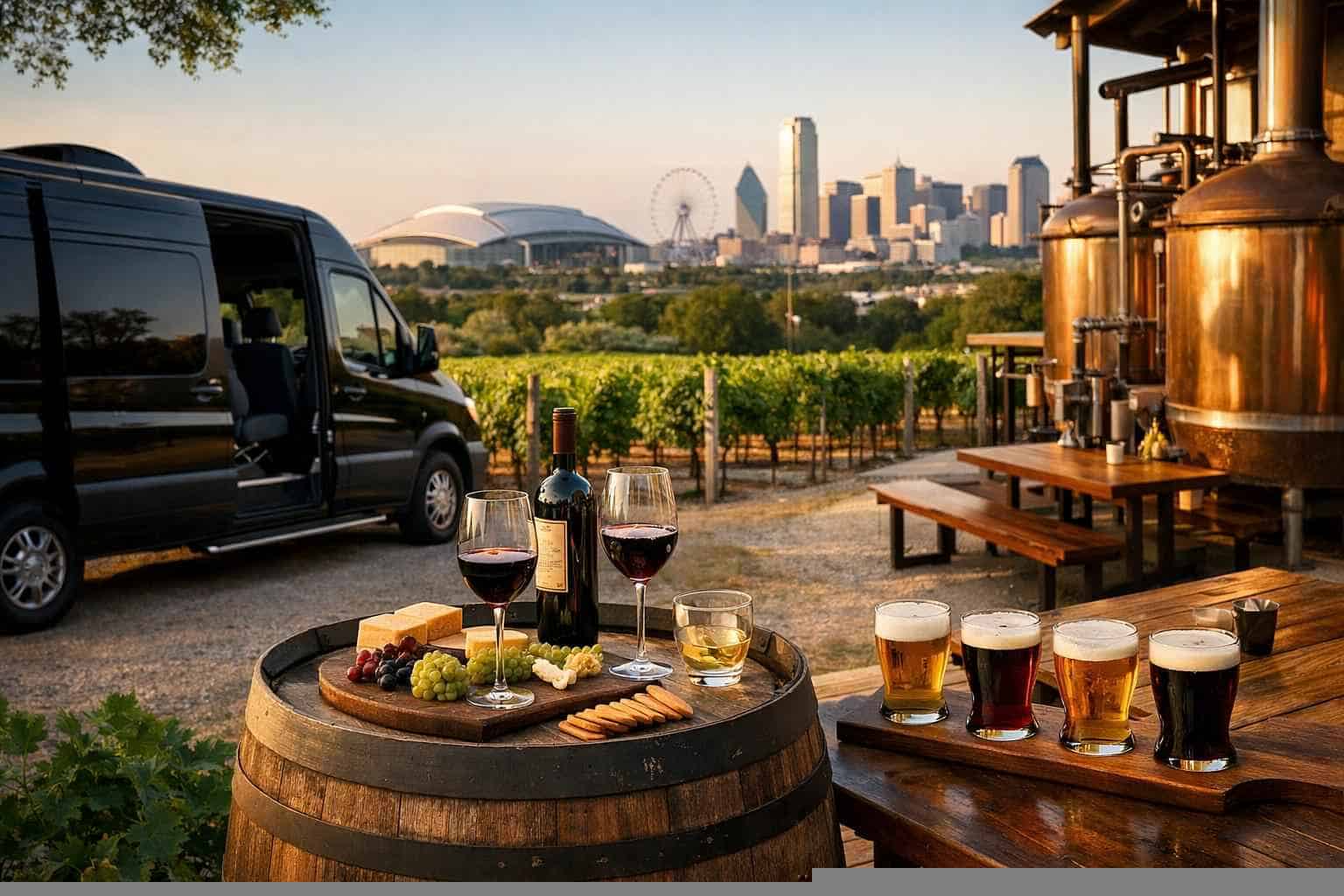 Can you handle multi-stop winery brewery city tours around Arlington Texas?