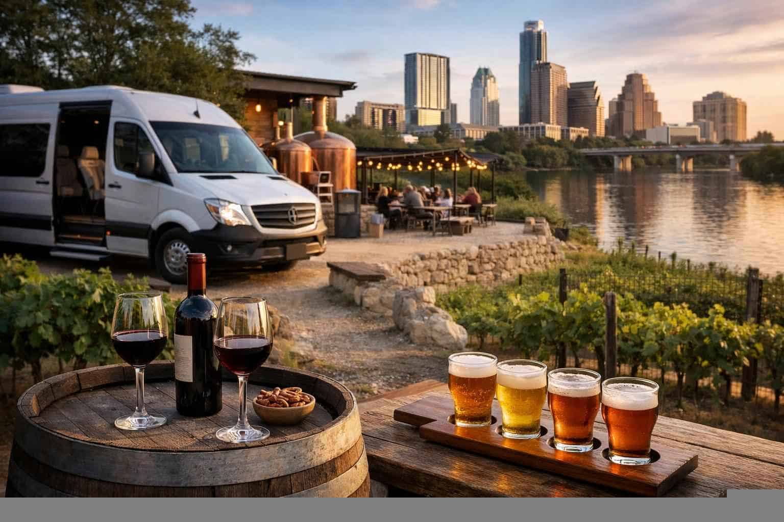 Can you handle multi-stop winery brewery city tours around Austin Texas