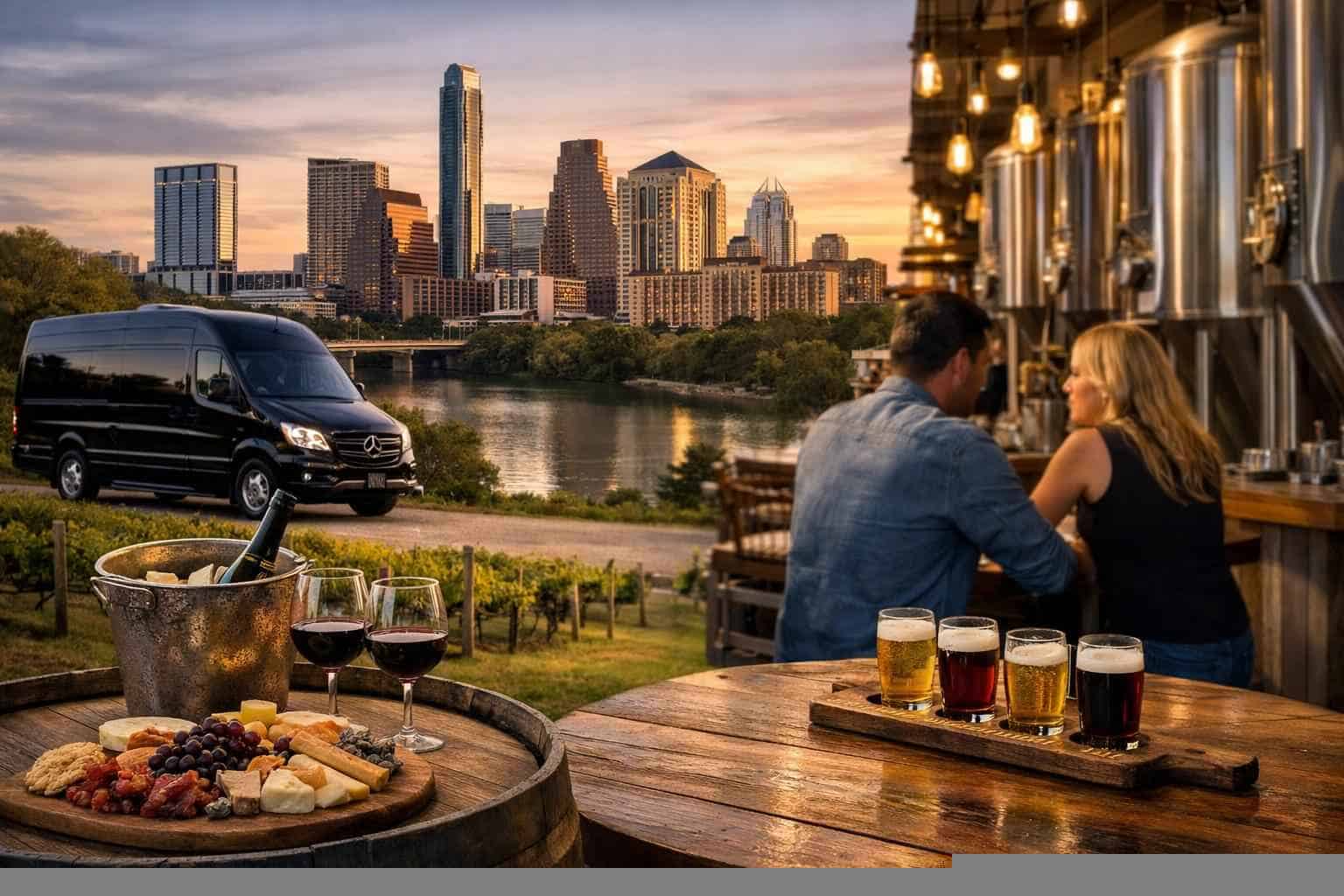 Can you handle multi-stop winery, brewery, city tours around Austin Texas?